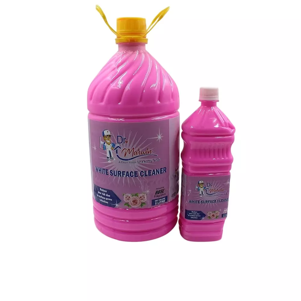 Dr. Marwin Phenyl Combo White (5 L Can + 1 L Bottle) Rose for Home, School & Hospitals