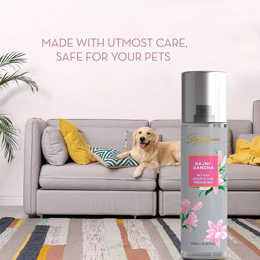 Signature Air Freshener Spray Rajnigandha 250 ml Bottle liquid Form for Rooms, Cars & Bathrooms, FG000716 (Pack of 6 Pcs)