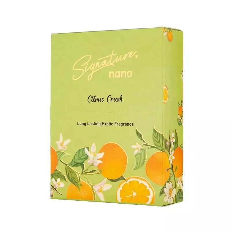 Signature Nano Air Freshener Sachet Citrus Crush Hanging Mount Type 10 g Packet Powder Form for Rooms, Cars & Bathrooms, FG001031 (Pack of 24 Pcs)