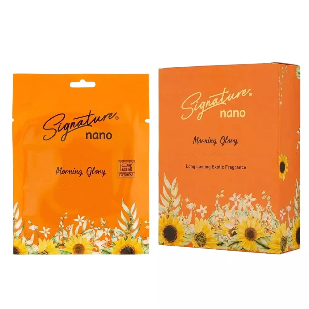 Signature Nano Air Freshener Sachet Morning Glory Hanging Mount Type 10 g Packet Powder Form for Rooms, Cars & Bathrooms, FG001033