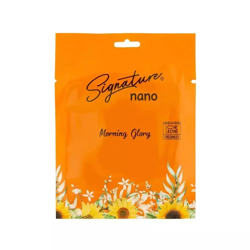 Signature Nano Air Freshener Sachet Morning Glory Hanging Mount Type 10 g Packet Powder Form for Rooms, Cars & Bathrooms, FG001033 (Pack of 12 Pcs)