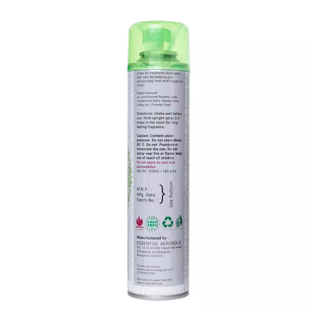 Utsav Air Freshner Jasmine Fragrance 300 ml Can Aerosol Form for Home & Office