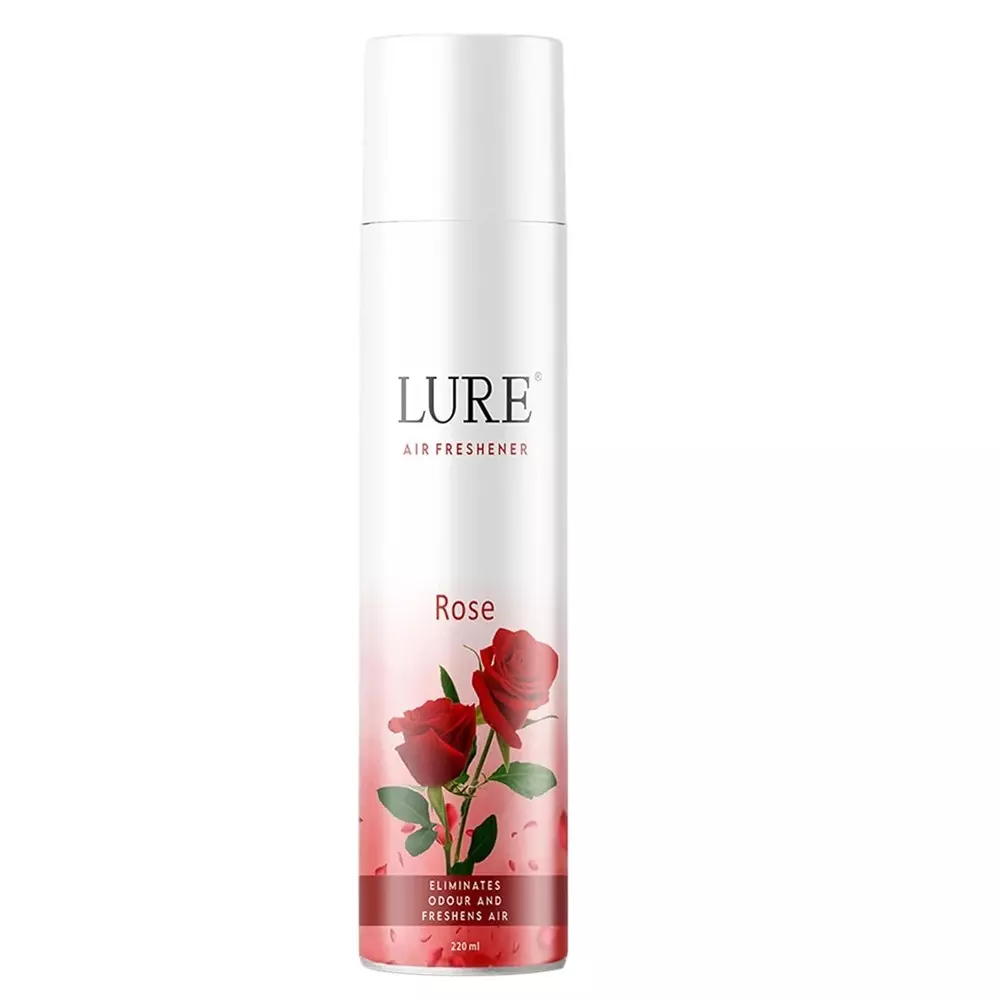 Lure Room Air Freshener Spray 220 ml (Each) Rose Fragrance Bottle for Bathroom, Toilet, Home & Office
