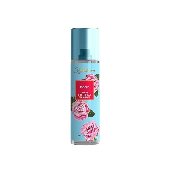 Signature Air Freshener Spray Rose 250 ml Bottle liquid Form for Rooms, Cars & Bathrooms, FG000712 (Pack of 12 Pcs)