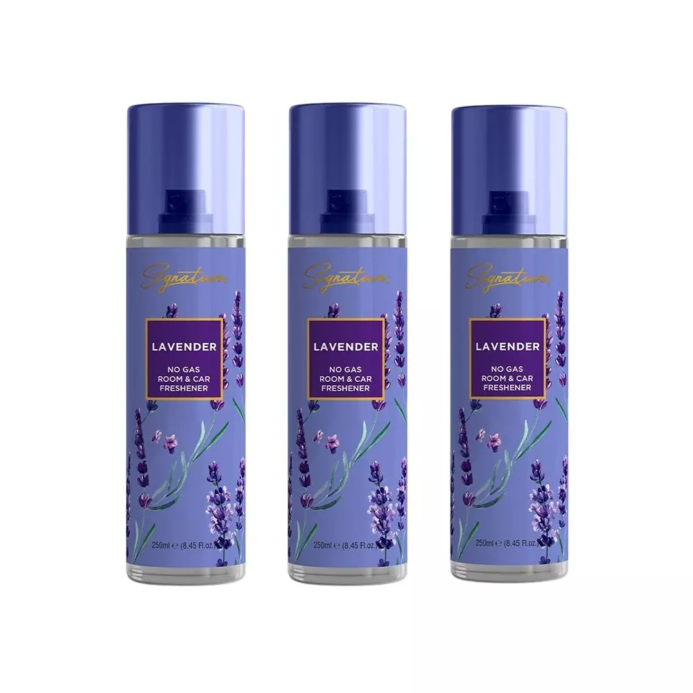 Signature Air Freshener Spray Lavender 250 ml Bottle liquid Form for Rooms, Cars & Bathrooms, FG000714
