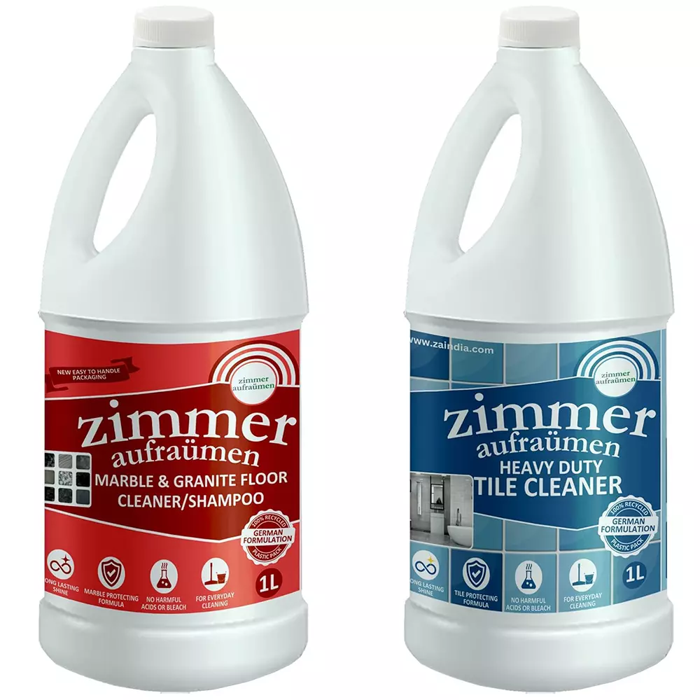 Zimmer Aufraumen 2x1 L Liquid Tile Cleaner and Marble Cleaner Combo