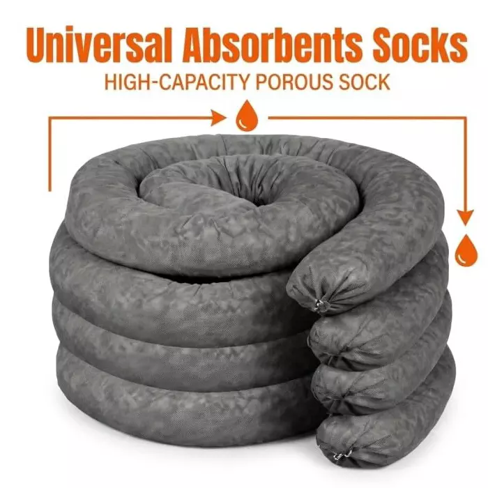 enviroguard-3-inch-x-4-feet-universal-absorbent-socks-gray-suitable-for-oil-water-coolants-chemicals-industrial-liquid-leaks-pack-of-4