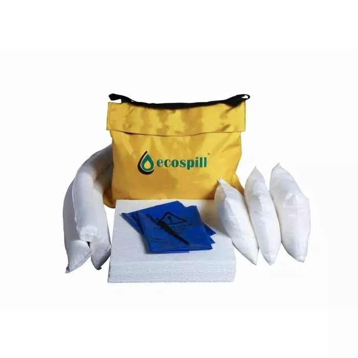 Ecospill Oil Spill Kit 3 m Boomx6, Bagx5, Cable Tie, Padx30, Pillowx3, Sockx3 Contents, 71x58x15 cm External Dimension, 50 L Capacity, H1880050