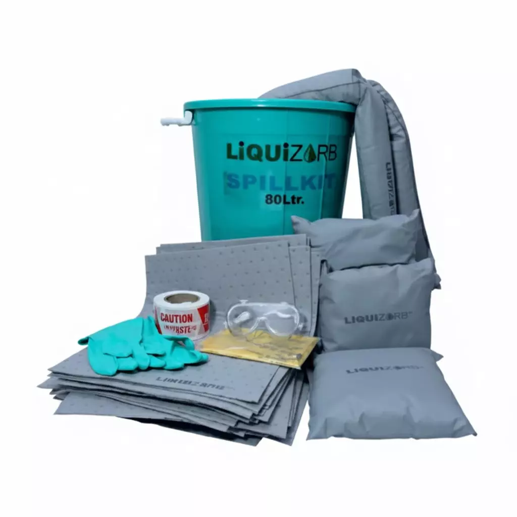 Liquizorb Universal Spill Kit Drum 80 L Capacity Plastic Blue for Indoor & Outdoor Use