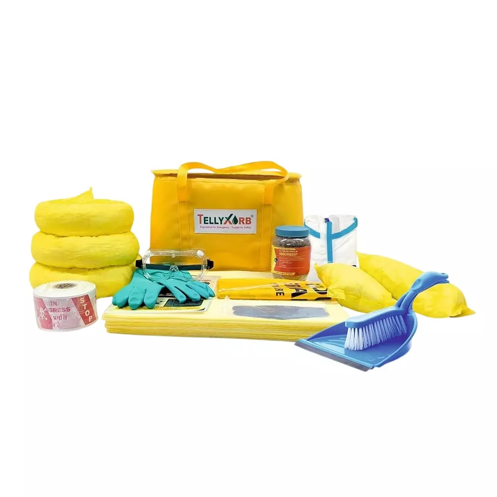 Telly Xorb Chemical Spill Kit 50 L Absorbent Capacity for Factories, Warehouses & Workshops, TX-SK-CHEM-50L