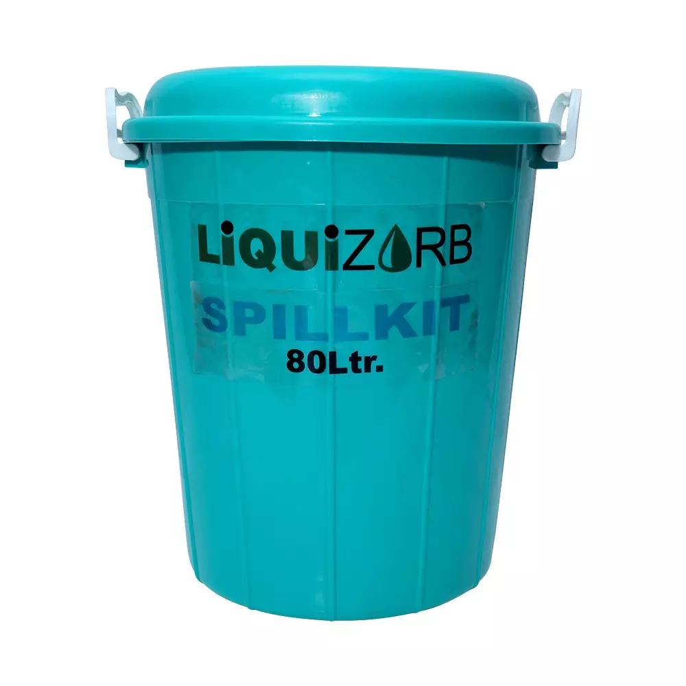 Liquizorb Chemical Spill Kit Drum 80 L Capacity Plastic Blue for Indoor & Outdoor Use