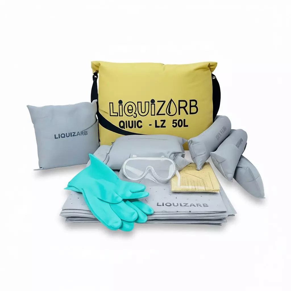 Liquizorb Universal Spill Kit Bag 50 L Capacity Matty Cloth Green & Black for Indoor & Outdoor Use