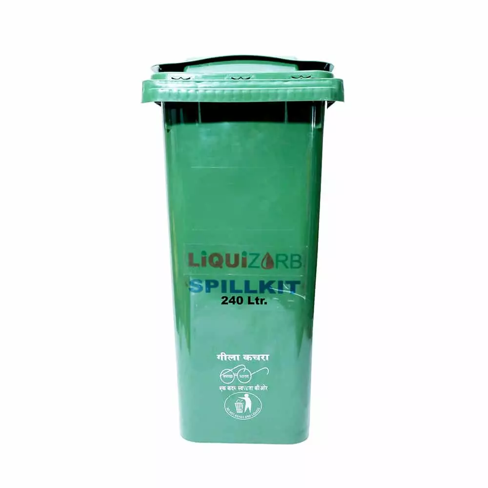 Liquizorb Universal Spill Kit Wheeled Bin 240 L Capacity Plastic Green for Indoor & Outdoor Use