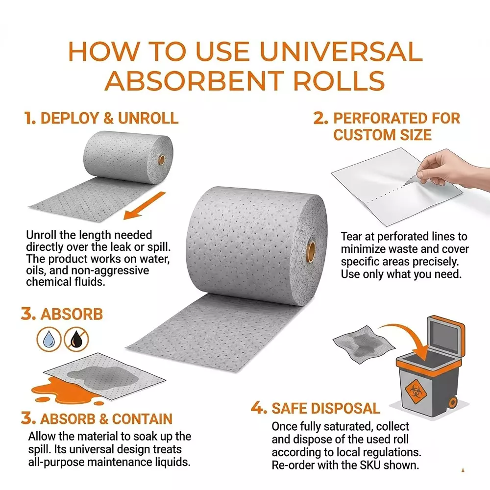 enviroguard-30-inch-x-130-feet-universal-absorbent-roll-gray-suitable-for-oil-water-coolants-solvents