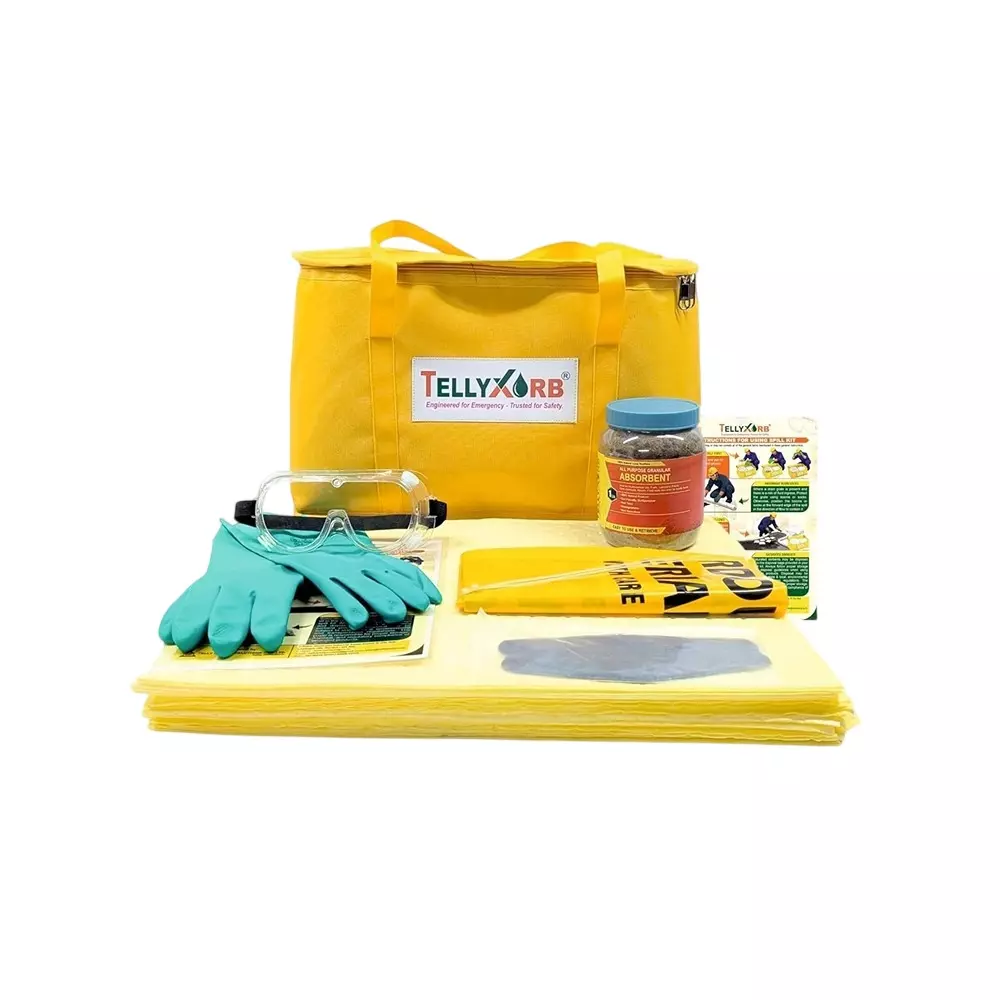 Telly Xorb Chemical Spill Kit 10 L Absorbent Capacity for Factories, Warehouses & Workshops, TX-SK-CHEM-10L