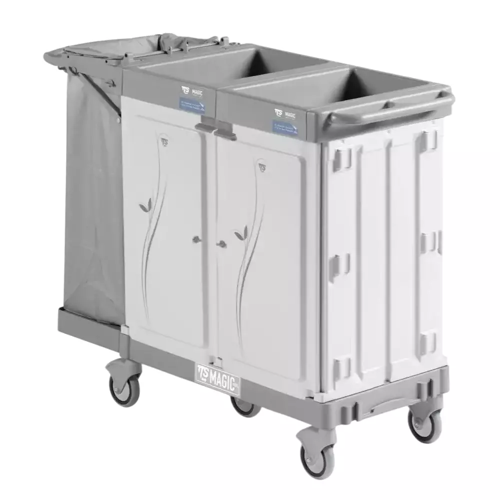 Roots 840S Magic Hotel Gray Aluminium Rectangular without Bags Trolley, TTMH840S0T0VV0