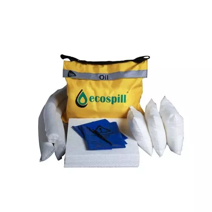 Ecospill Oil Spill Kit Padx30, Pillowx3, Sockx3, Waste Bag and Tiex5 Contents, 71x58x15 cm External Dimension, 50 L Capacity, H1280050