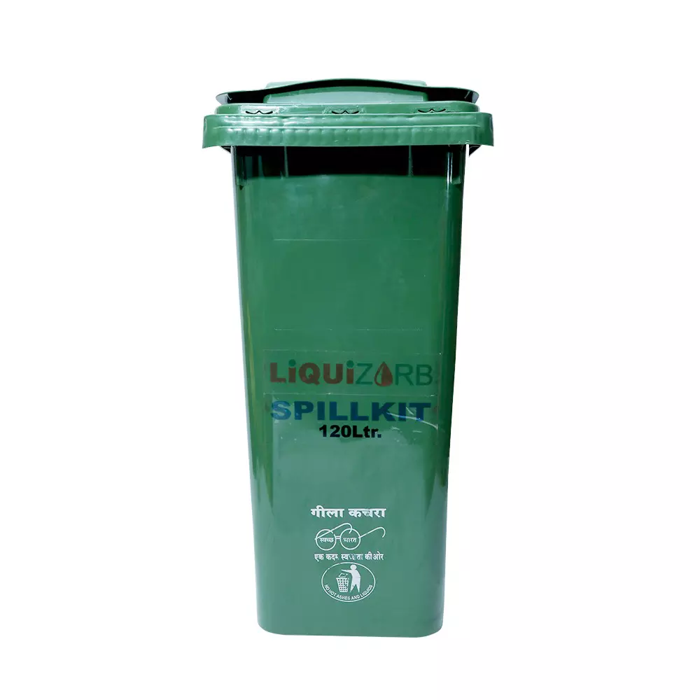 Liquizorb Universal Spill Kit Wheeled Bin 120 L Capacity Plastic Green for Indoor & Outdoor Use
