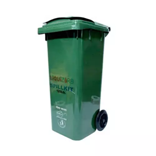 Liquizorb Universal Spill Kit Wheeled Bin 120 L Capacity Plastic Green for Indoor & Outdoor Use