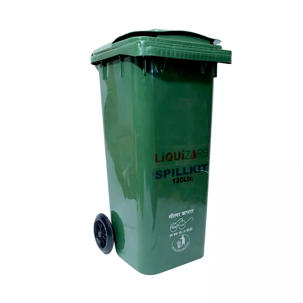 Liquizorb Universal Spill Kit Wheeled Bin 120 L Capacity Plastic Green for Indoor & Outdoor Use