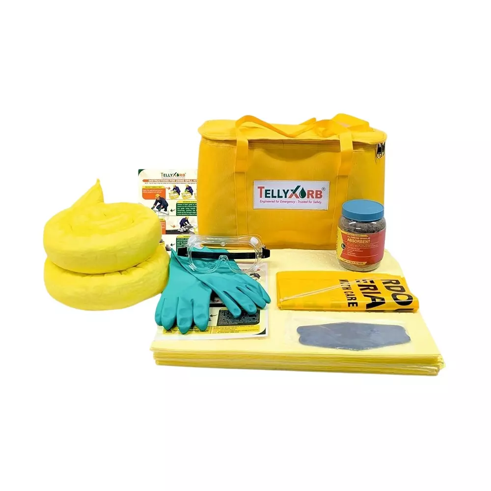 Telly Xorb Chemical Spill Kit 20 L Absorbent Capacity for Factories, Warehouses & Workshops, TX-SK-CHEM-20L