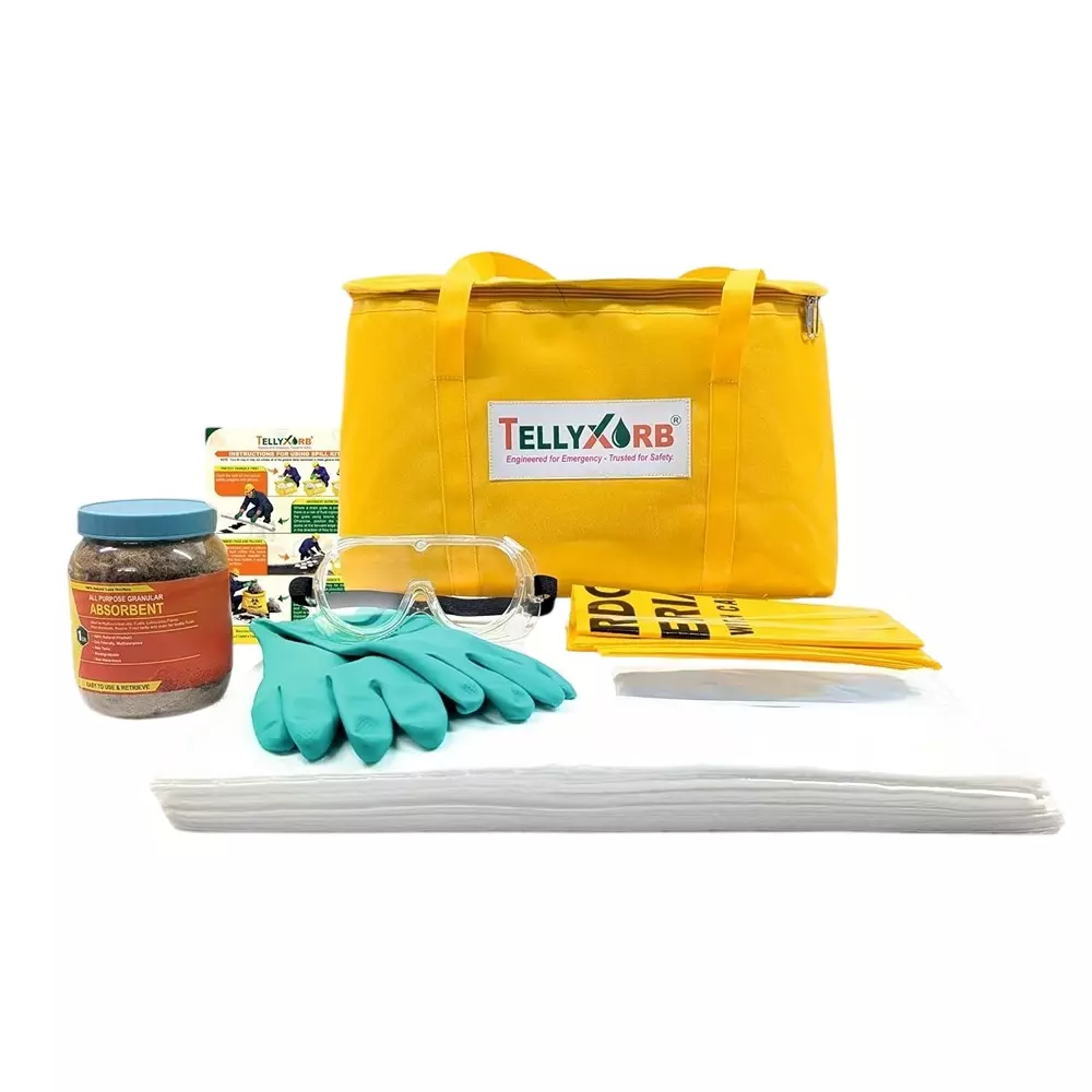 Telly Xorb Oil Spill Kit 10 L Absorbent Capacity for Factories, Warehouses & Workshops, TX-SK-OIL-10L