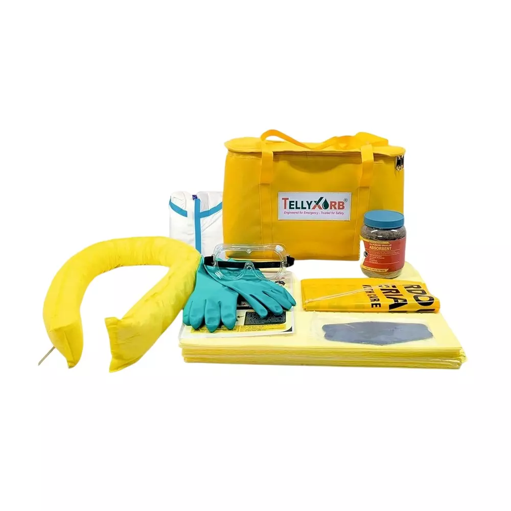 Telly Xorb Chemical Spill Kit 15 L Absorbent Capacity for Factories, Warehouses & Workshops, TX-SK-CHEM-15L