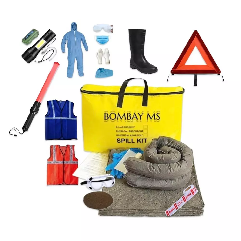 Bombay MS Hazmat Spill Kit 25 L Ultimate Protection for Chemical, Acid, Base & Solvent Spills (5 Kit)