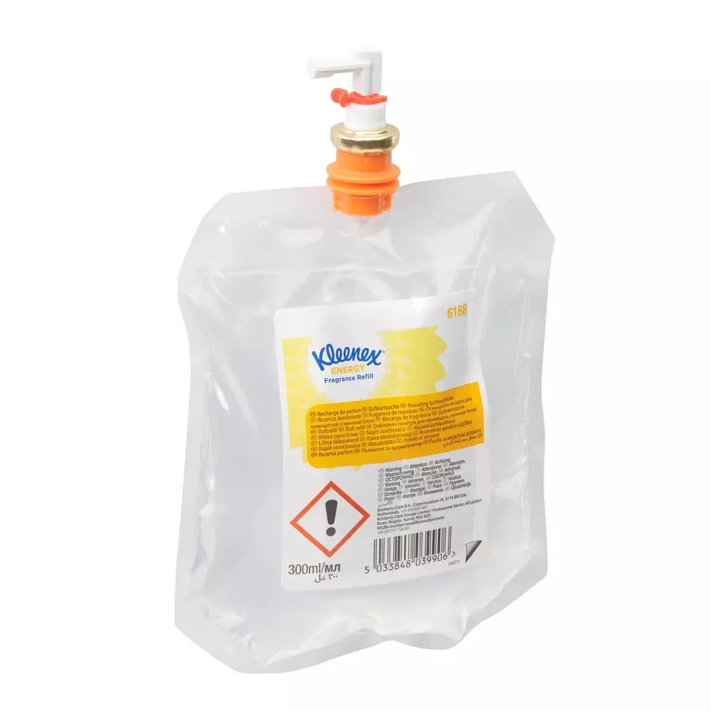 KLEENEX 300 ml Energy Fragrance Aircare Refill Pouch White, 6188 (Pack of 6 Pouch)