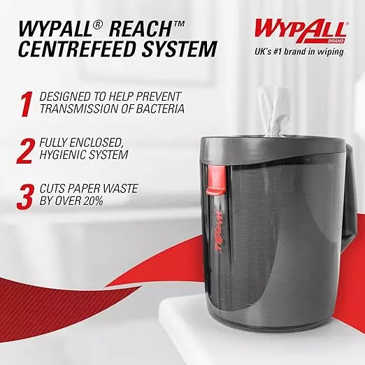 Wypall Black Portable Centrefeed Cleaning Wipes/Paper Towel Dispenser, 6221
