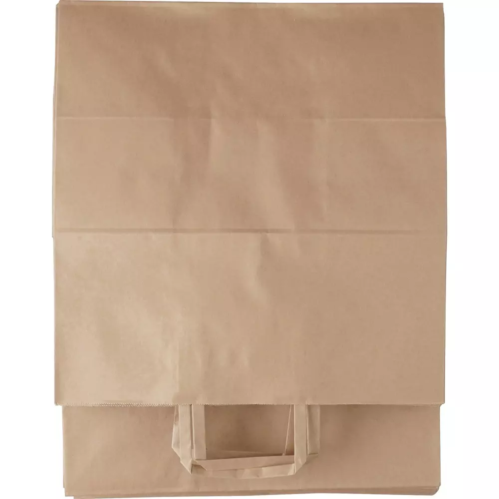 monotaro-handbag-paper-bag-tea-plain-flat-string-210-mm-thickness-21138680-pack-of-50-pcs