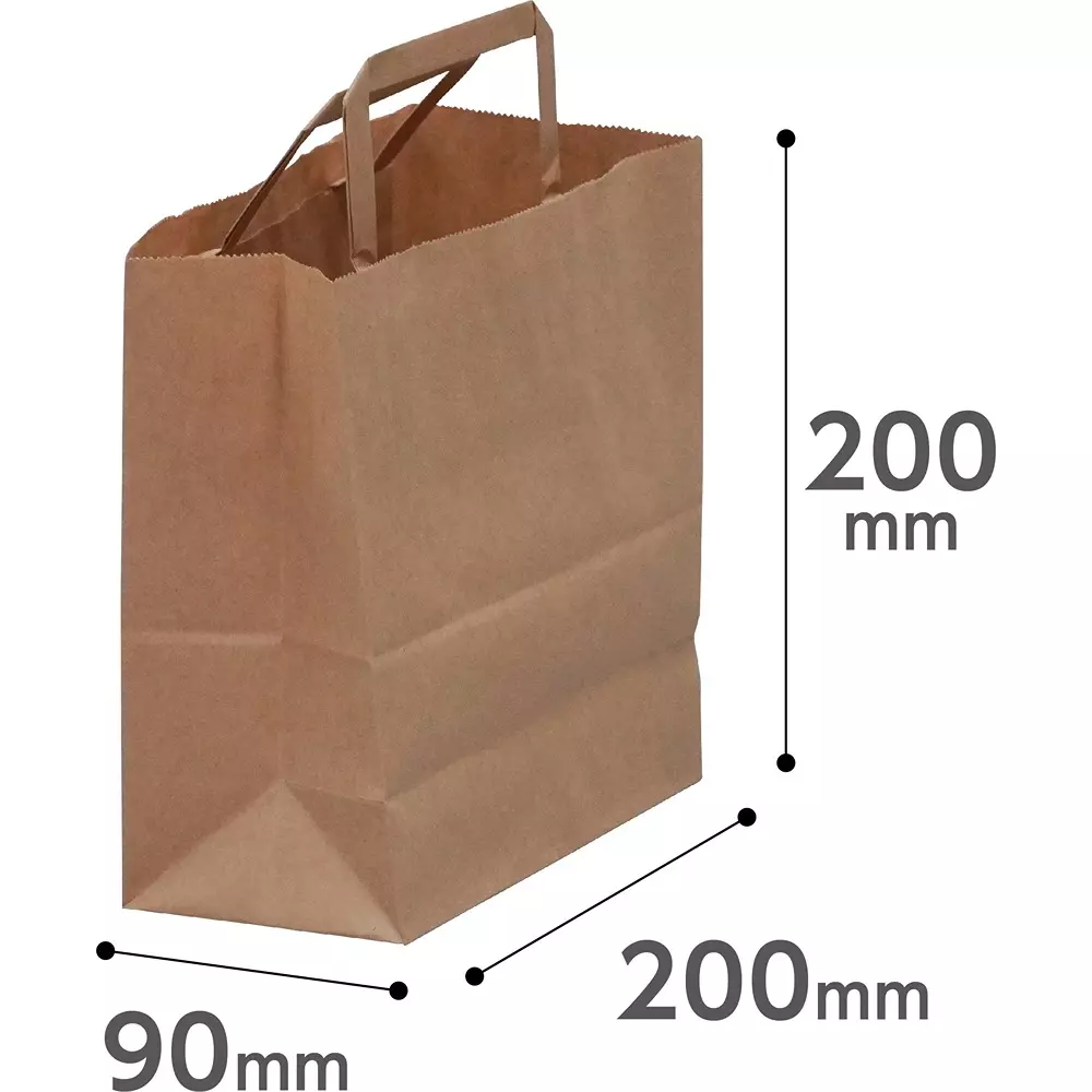 monotaro-handbag-paper-bag-tea-plain-flat-string-90-mm-thickness-21138750-pack-of-50-pcs