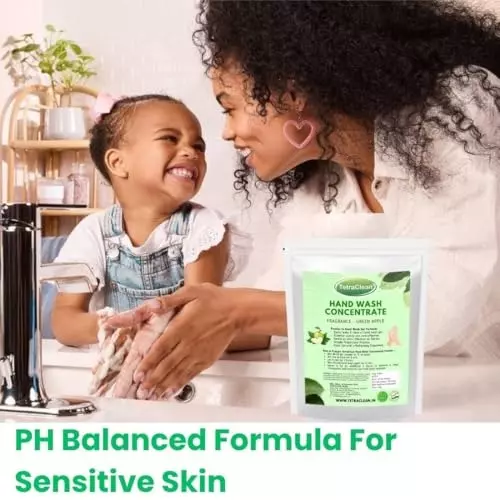 TetraClean Hand Wash Concentrate Powder 200 g Green Apple Scent Makes 5 Litres of Hand Wash Gel