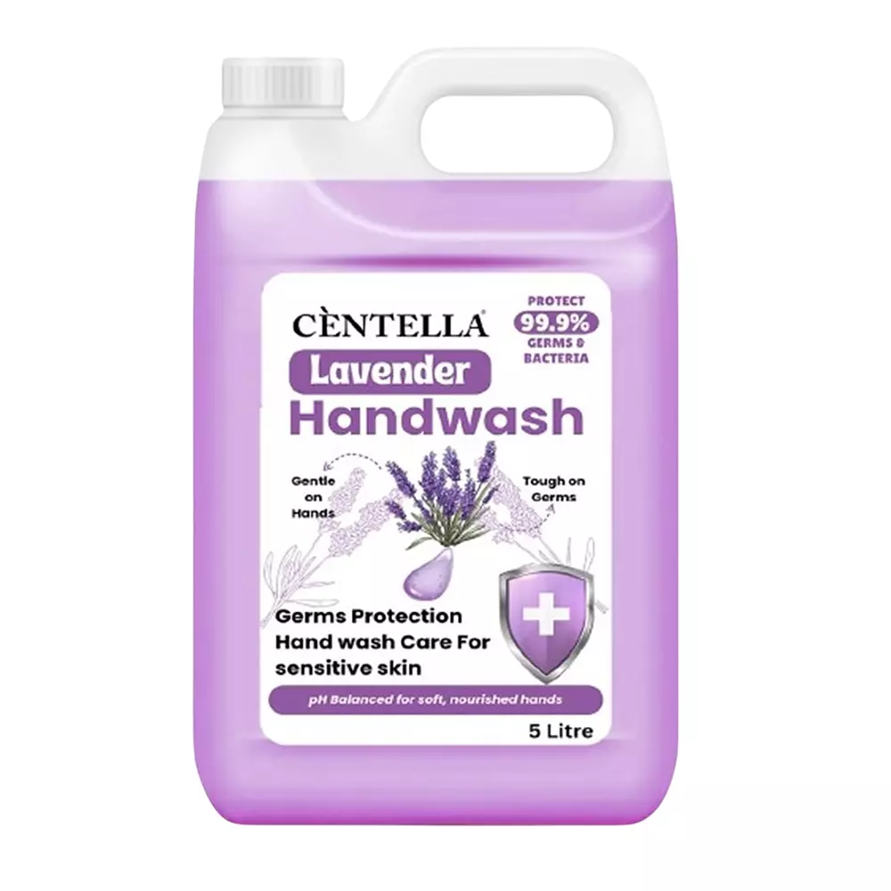 Centella Hand Wash 5 L Can Gel Lavender Fragrance Purple for Kitchens, Offices & Industrial Areas,(Pack of 2 Pcs)