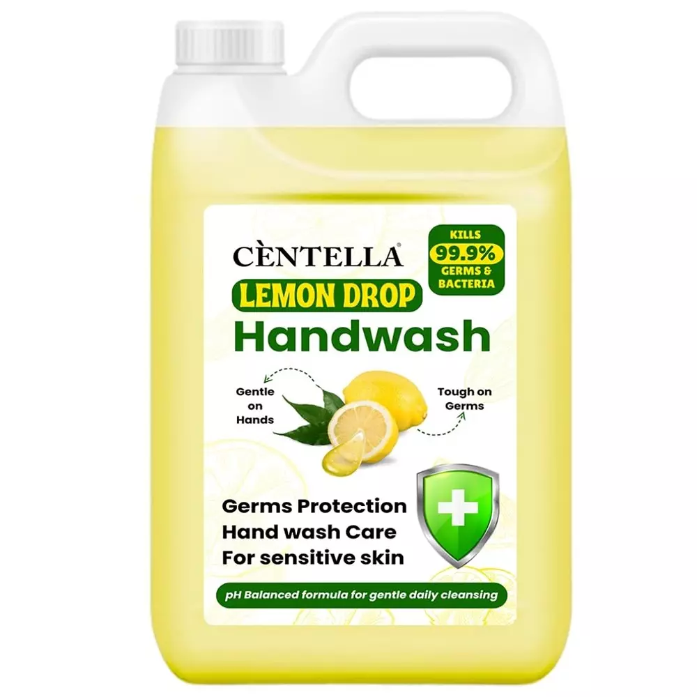 Centella Hand Wash 5 L Can Gel Lemon Fragrance Yellow for Kitchens, Offices & Industrial Areas