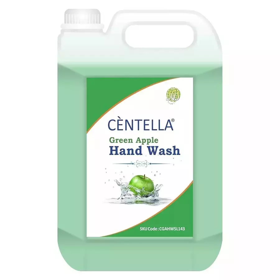 Centella Hand Wash 5 L Can Gel Green Apple Fragrance for Kitchens, Offices & Industrial Areas, H-6 (Pack of 2 Pcs)