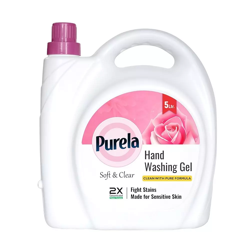Purela Handwash Gel 5 L Can Rose Fragrance All Skin Type Liquid Form for Home, Office, School & Commercial Use