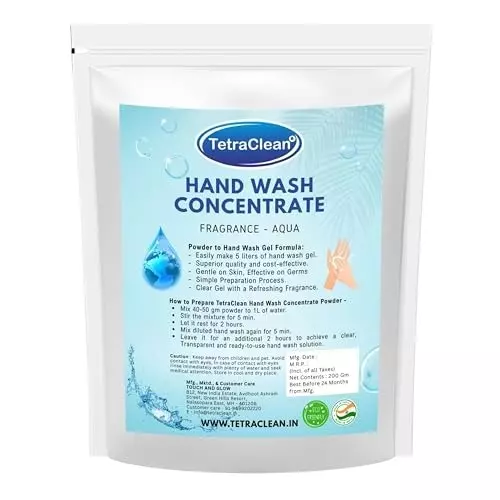 TetraClean Hand Wash Concentrate Powder 200 g Aqua Scent Makes 5 Litres of Hand Wash Gel