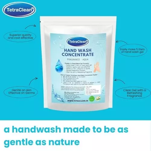TetraClean Hand Wash Concentrate Powder 200 g Aqua Scent Makes 5 Litres of Hand Wash Gel