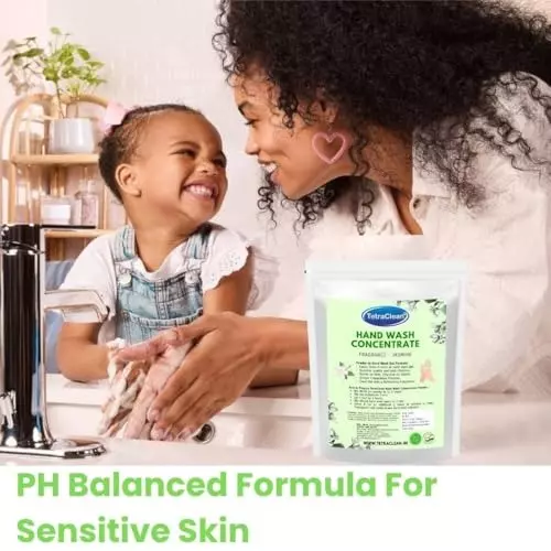 TetraClean Hand Wash Concentrate Powder 200 g Jasmine Scent Makes 5 Litres of Hand Wash Gel