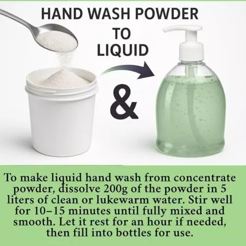 TetraClean Hand Wash Concentrate Powder 200 g Jasmine Scent Makes 5 Litres of Hand Wash Gel