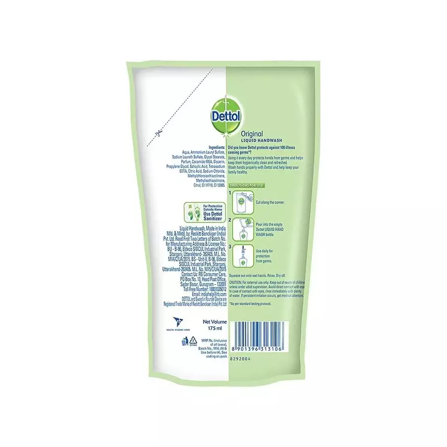 Dettol Handwash Liquid Refill 175 ml (Pack of 3)