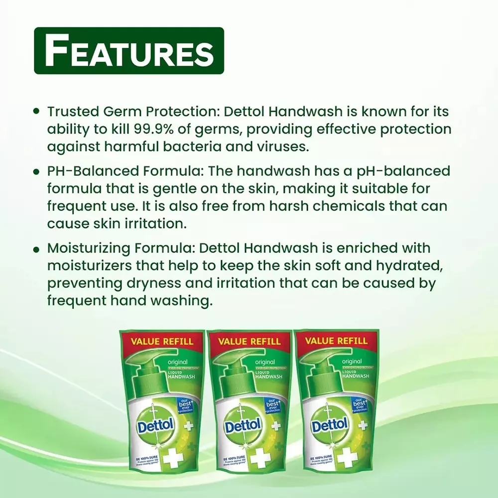 Dettol Handwash Liquid Refill 175 ml (Pack of 3)