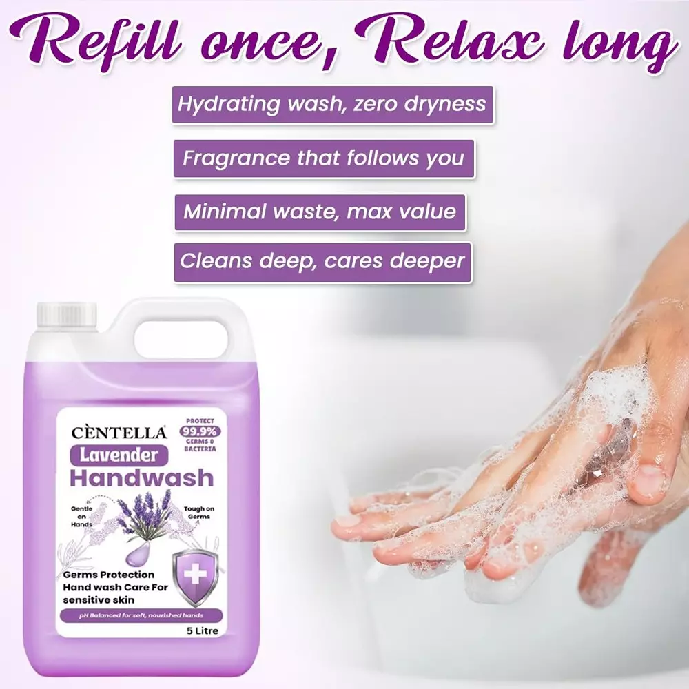 centella-hand-wash-5-l-can-gel-lavender-fragrance-purple-for-kitchens-offices-industrial-areas