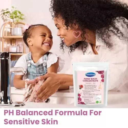 TetraClean Hand Wash Concentrate Powder 200 g Rose Scent Makes 5 Litres of Hand Wash Gel