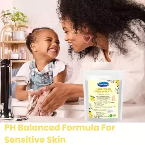 TetraClean Hand Wash Concentrate Powder 200 g Lemon Scent Makes 5 Litres of Hand Wash Gel