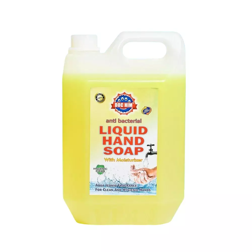 DOC HIM Liquid Hand Soap Aqua Fragrance 20x14x30 cm Yellow 5 L Can for Hand Wash