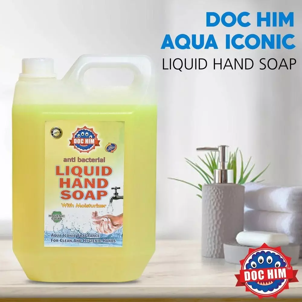 DOC HIM Liquid Hand Soap Aqua Fragrance 20x14x30 cm Yellow 5 L Can for Hand Wash