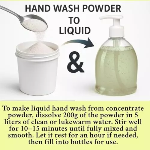 TetraClean Hand Wash Concentrate Powder 200 g Haldi & Chandan Scent Makes 5 Litres of Hand Wash Gel