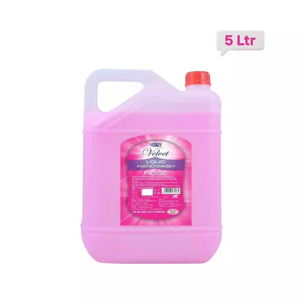 Cleanzo Handwash 5 L Rose Fragrance For Homes, Offices, And Public Spaces